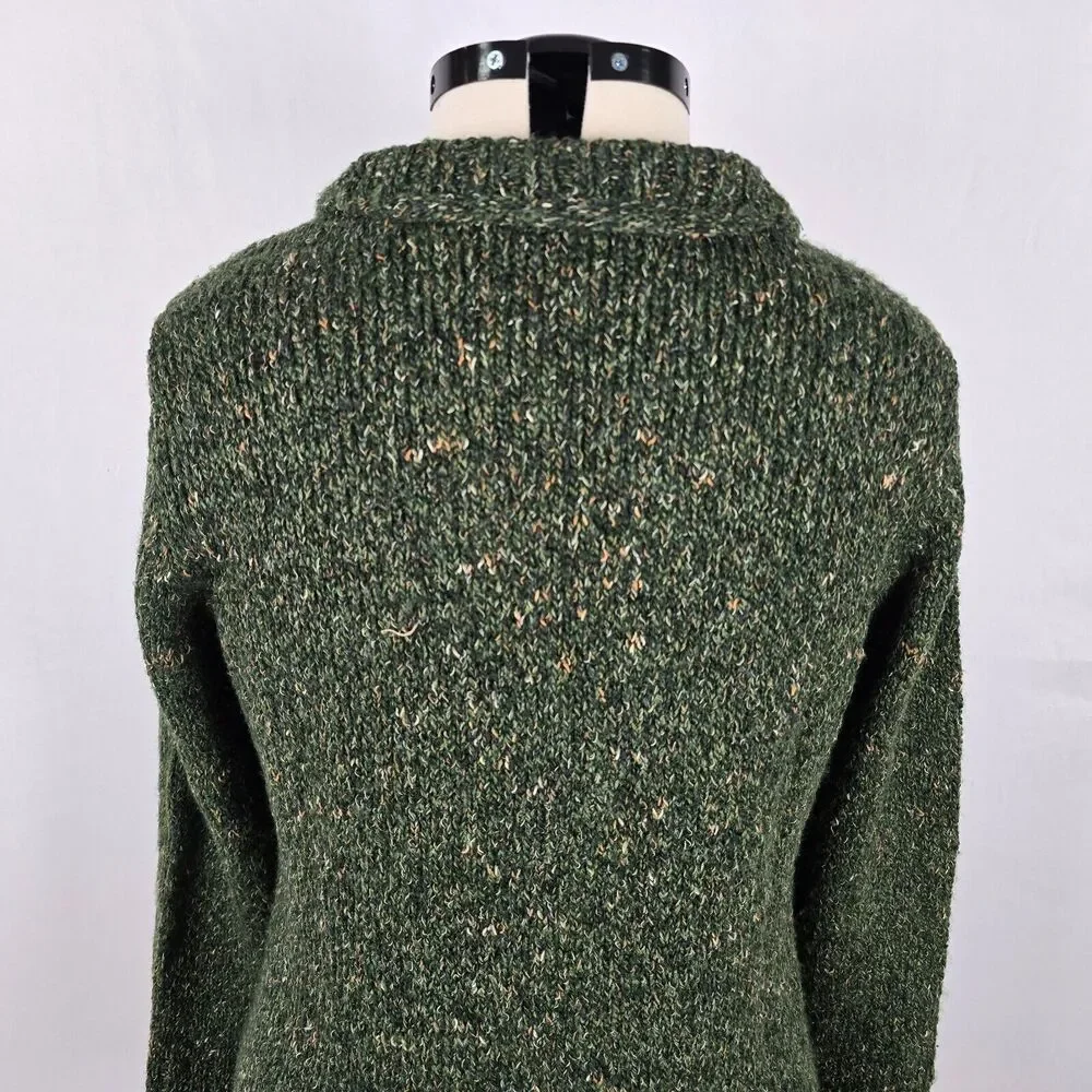 Charter Club Cardigan Women's 0X Green Button Closure V-Neck Lay Flat Collar